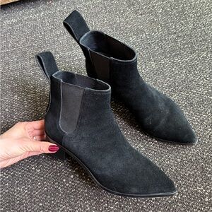 Loeffler Randall Elegant Black Suede Ankle Boots Womens 7